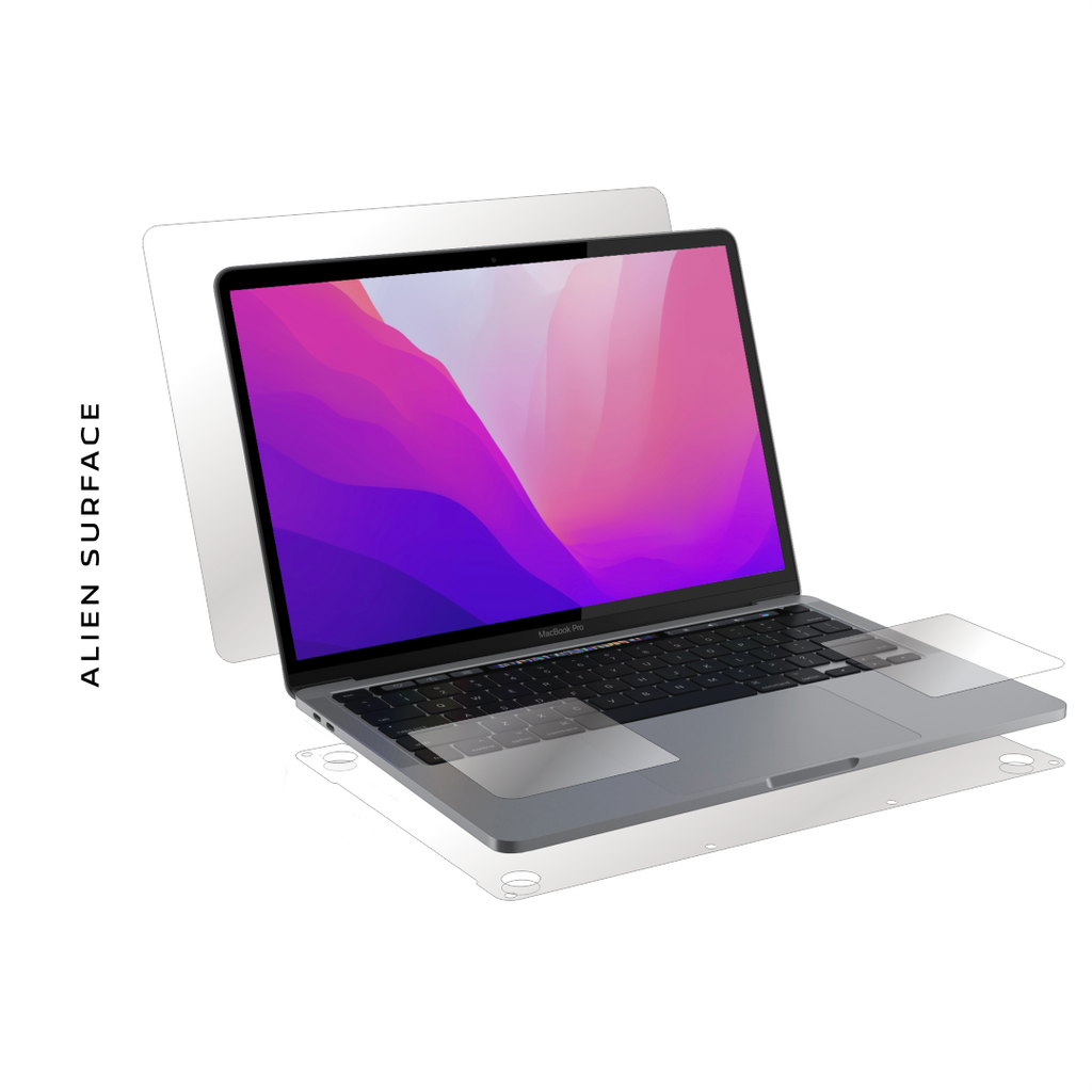 Apple MacBook Pro M2, 13 inch, Touch Bar 2022, complete protector, Alien Surface